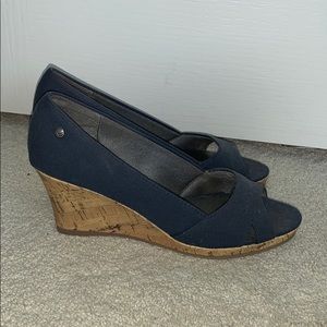Dark blue cute wedges